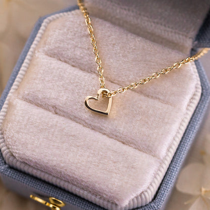 14k Solid Gold Heart Pendant, Minimalist Necklace, pendant only