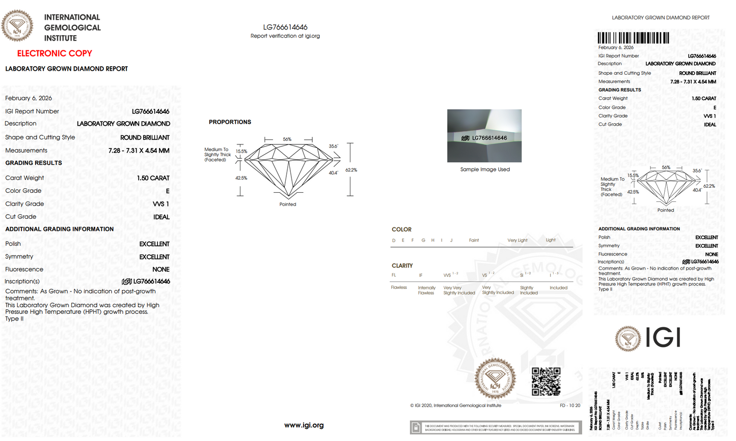 The Stone Archive · 1.50ct E VVS1 Round Lab-Grown Diamond