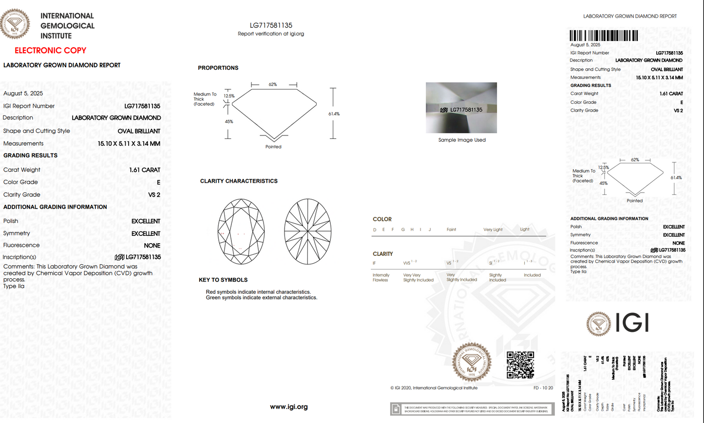 The Stone Archive · 1.61ct E VS2 Oval Lab-Grown Diamond