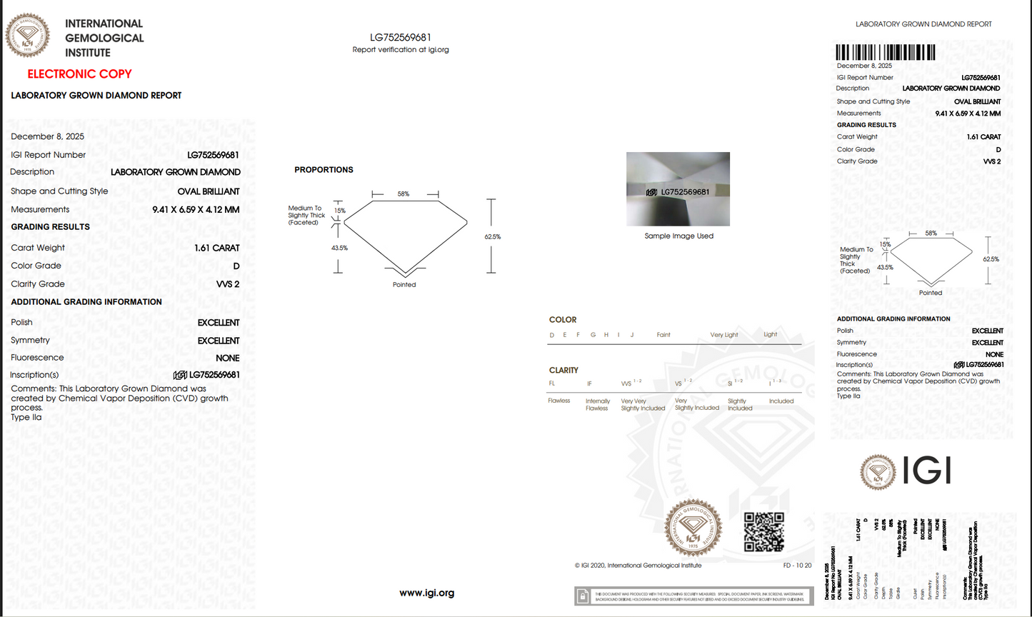 The Stone Archive · 1.61ct D VVS2 Oval Lab-Grown Diamond