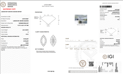 The Stone Archive · 2.02ct E VVS2 Marquise Lab-Grown Diamond