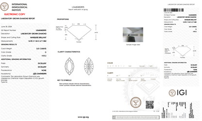 The Stone Archive · 3.01ct D VVS2 Marquise Lab-Grown Diamond