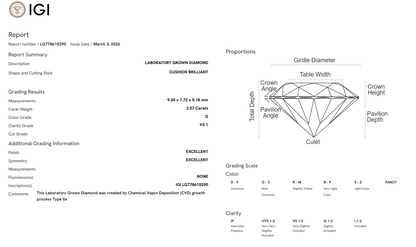 The Stone Archive · 2.57ct G VS1 Cushion Lab-Grown Diamond