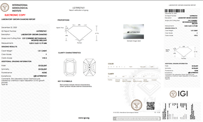 The Stone Archive · 1.51ct F VVS2 Radiant Lab-Grown Diamond