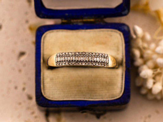 Diamond Wedding Band men's wedding band 14k Solid Gold Pave Band Ring