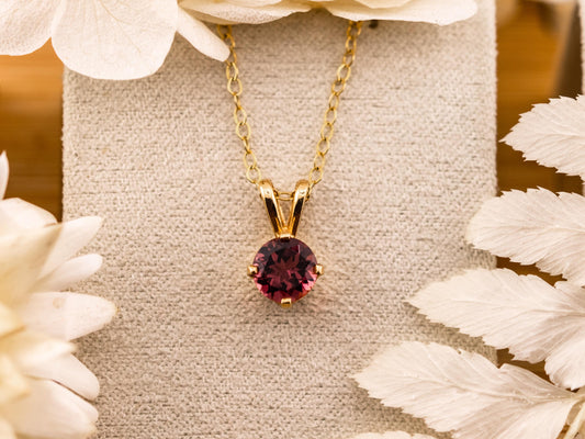 Vintage Pink Tourmaline pendant 14k solid yellow gold necklace pendant October birthstone necklace