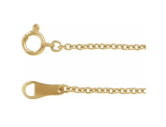 14k Gold Chain 1.5mm Cable Chain 10k Solid Yellow Gold