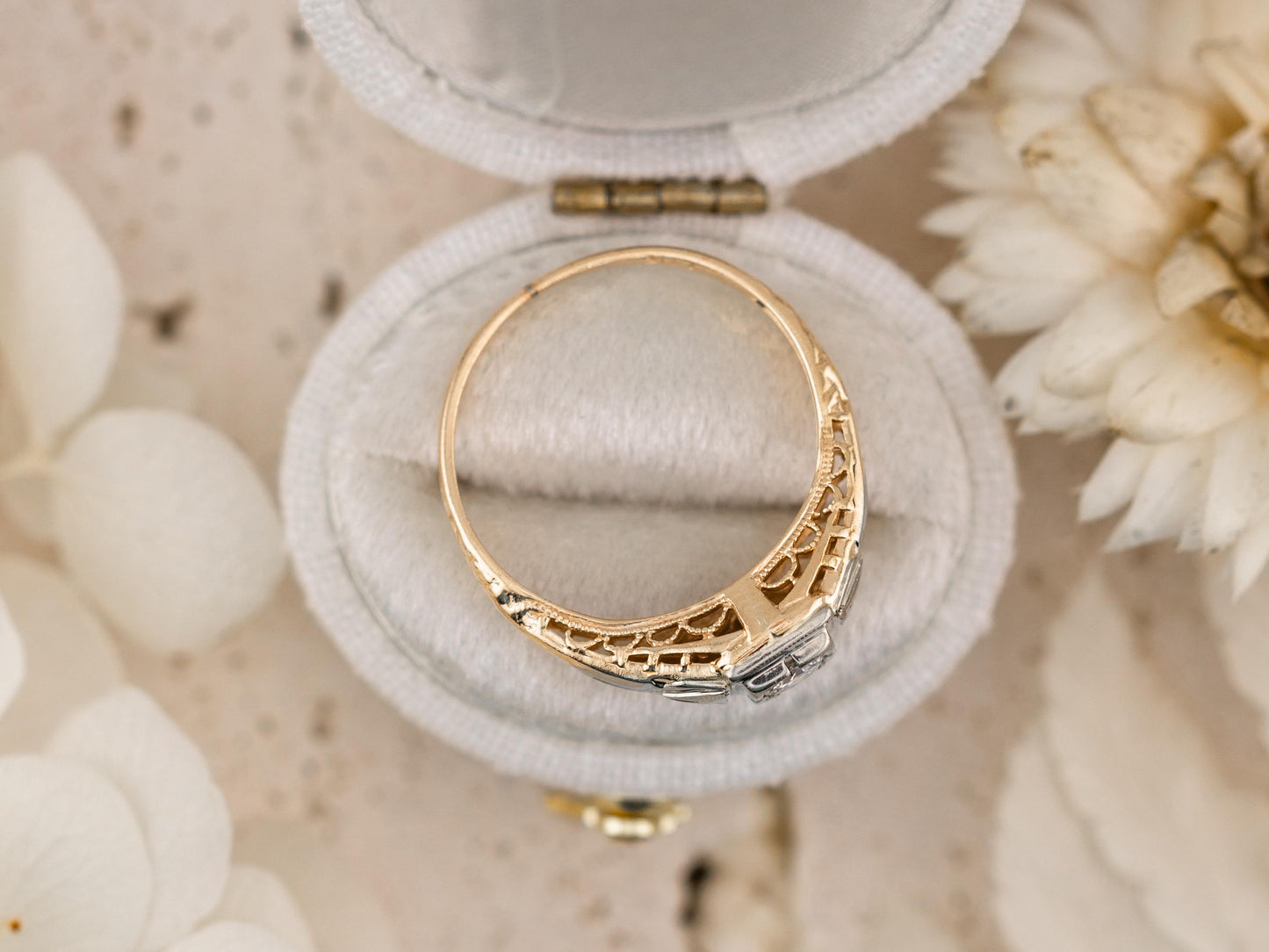 Vintage diamond ring vintage engagement ring 14k solid gold old European cut engagement ring genuine antique vintage ring, size 5.5