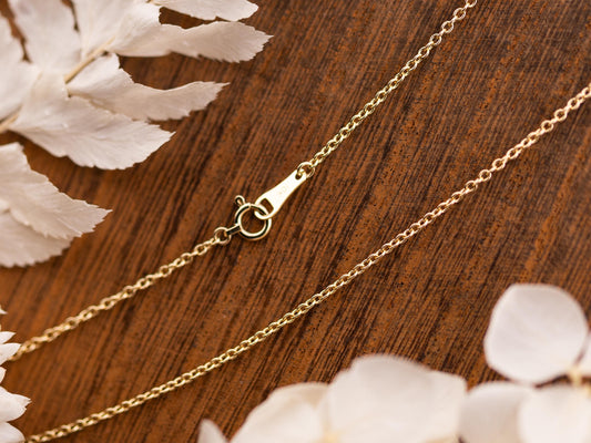 14k Gold Chain 1.5mm Cable Chain 10k Solid Yellow Gold