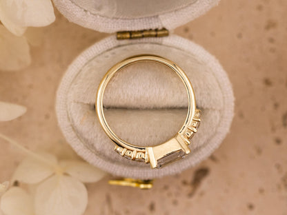 Emerald cut engagement ring east west lab grown diamond ring 1.75 carat solid gold IGI certified lab grown diamonds custom engagement ring