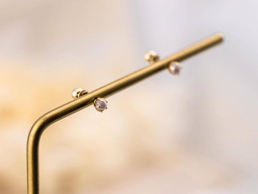 Vintage Pearl earrings vintage pearl stud earrings 14k solid gold cultured pearl earrings