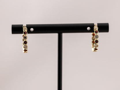 Lab grown hoop earrings bezel set 14k solid gold diamond earrings birthstone earrings