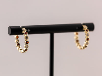 Lab grown hoop earrings bezel set 14k solid gold diamond earrings birthstone earrings