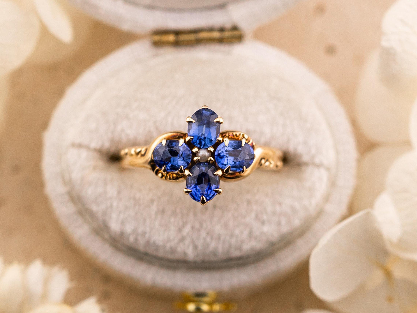 Vintage Topaz ring Blue Topaz floral ring 10k solid yellow gold ring vintage antique ring floral ring, size 5