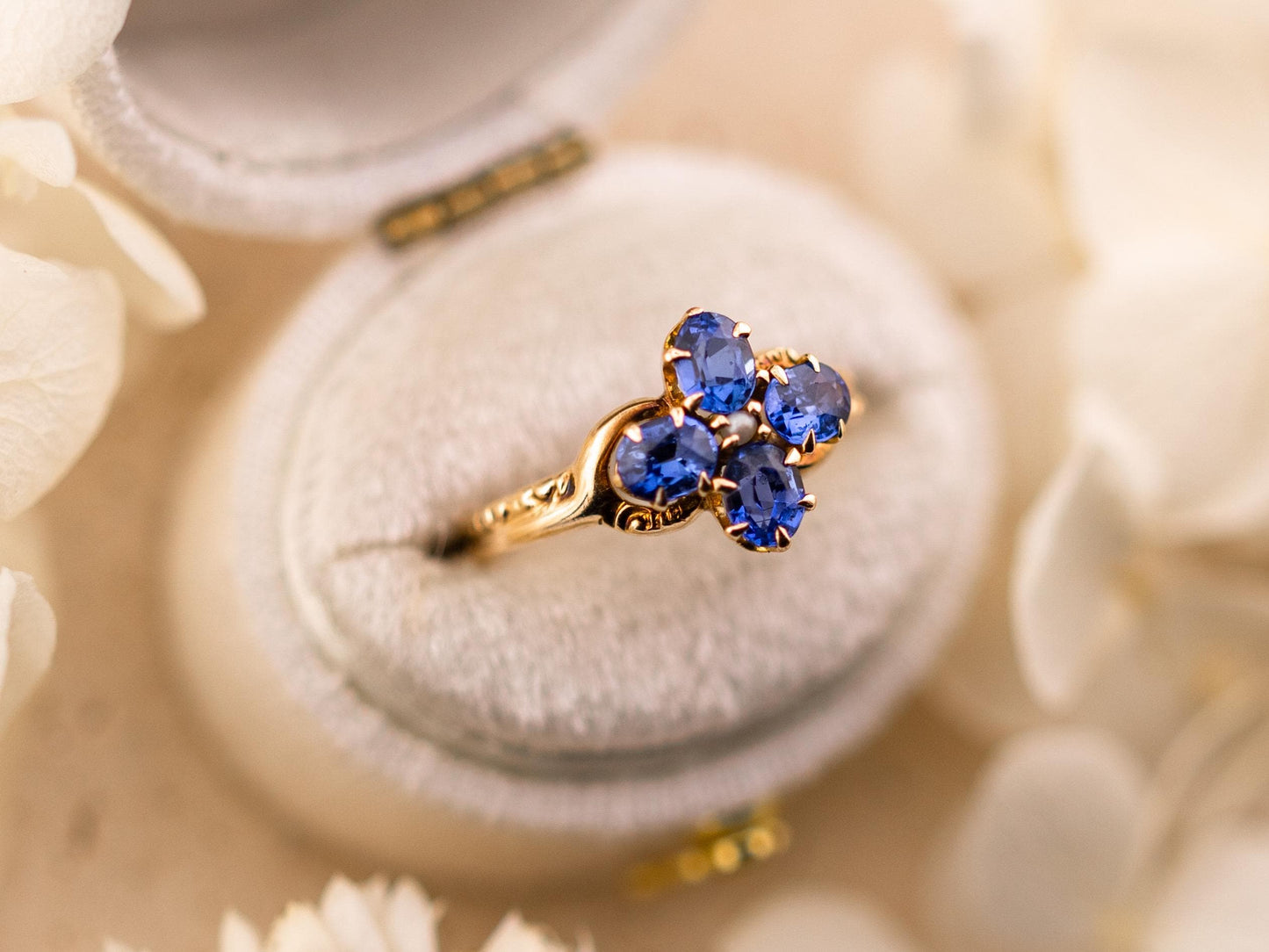 Vintage Topaz ring Blue Topaz floral ring 10k solid yellow gold ring vintage antique ring floral ring, size 5