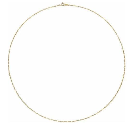 10k Gold Chain 1.5mm Cable Chain 10k Solid Yellow Gold