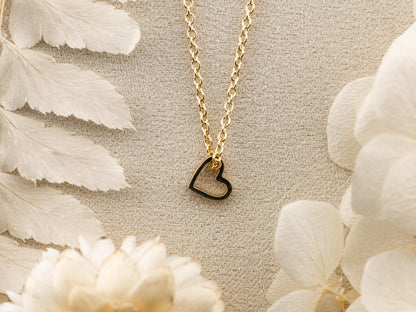 Heart necklace pendant 14k solid yellow gold white gold necklace pendant open heart slider necklace, pendant only