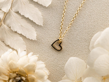 Heart necklace pendant 14k solid yellow gold white gold necklace pendant open heart slider necklace, pendant only