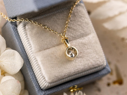 Lab diamond pendant bezel set 14k solid yellow gold necklace pendant dainty bezel necklace yellow gold, white gold, rose gold