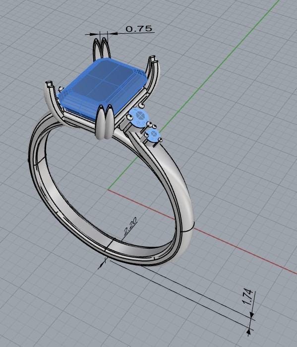 Custom jewelry design CAD design custom engagement ring