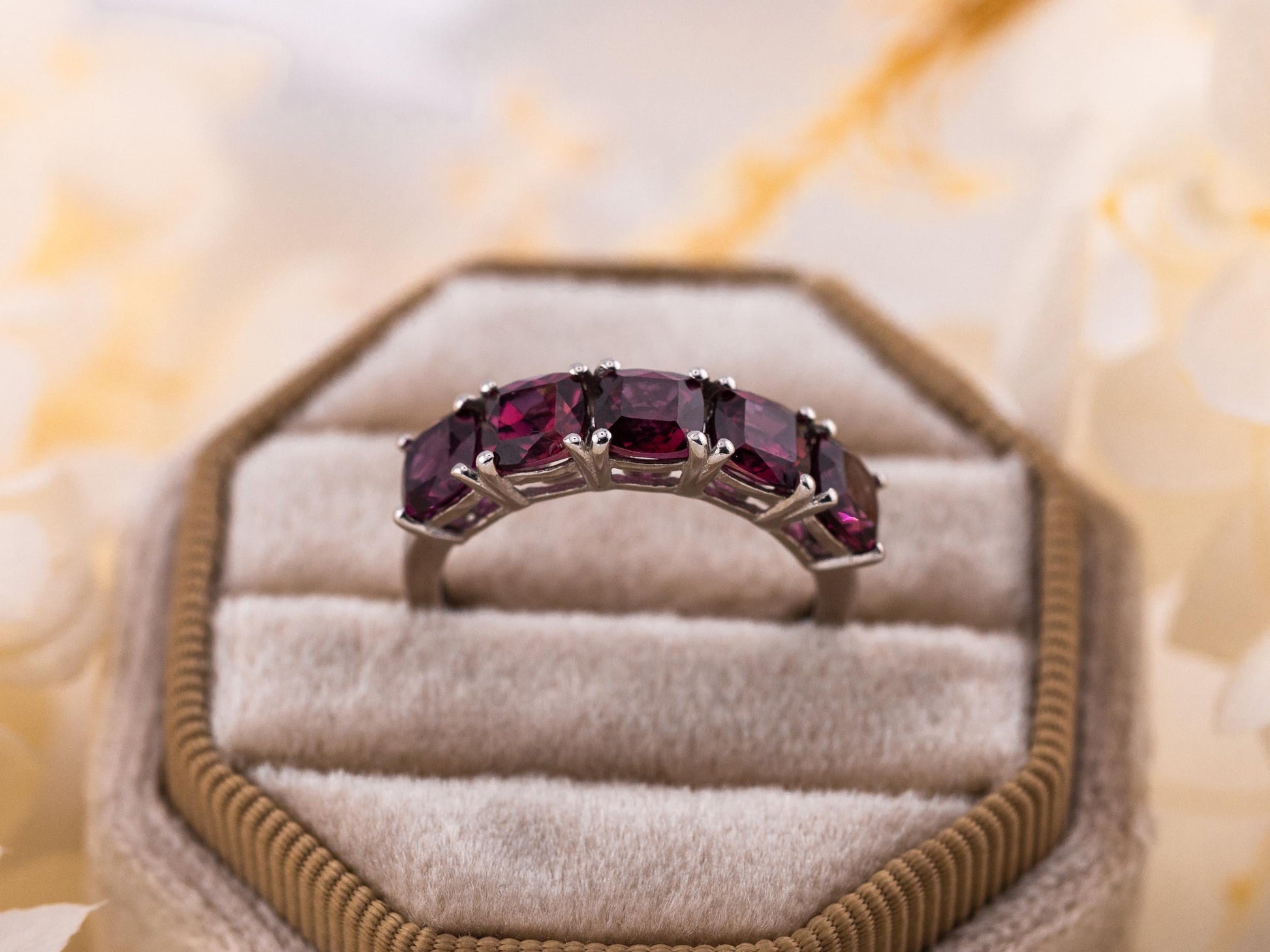 Garnet ring January birthstone ring Tanzanian Wine garnet solid sterling silver ring red wedding band, size 7