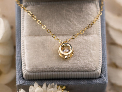 Lab diamond pendant bezel set 14k solid yellow gold necklace pendant slider pendant necklace yellow gold, white gold, rose gold