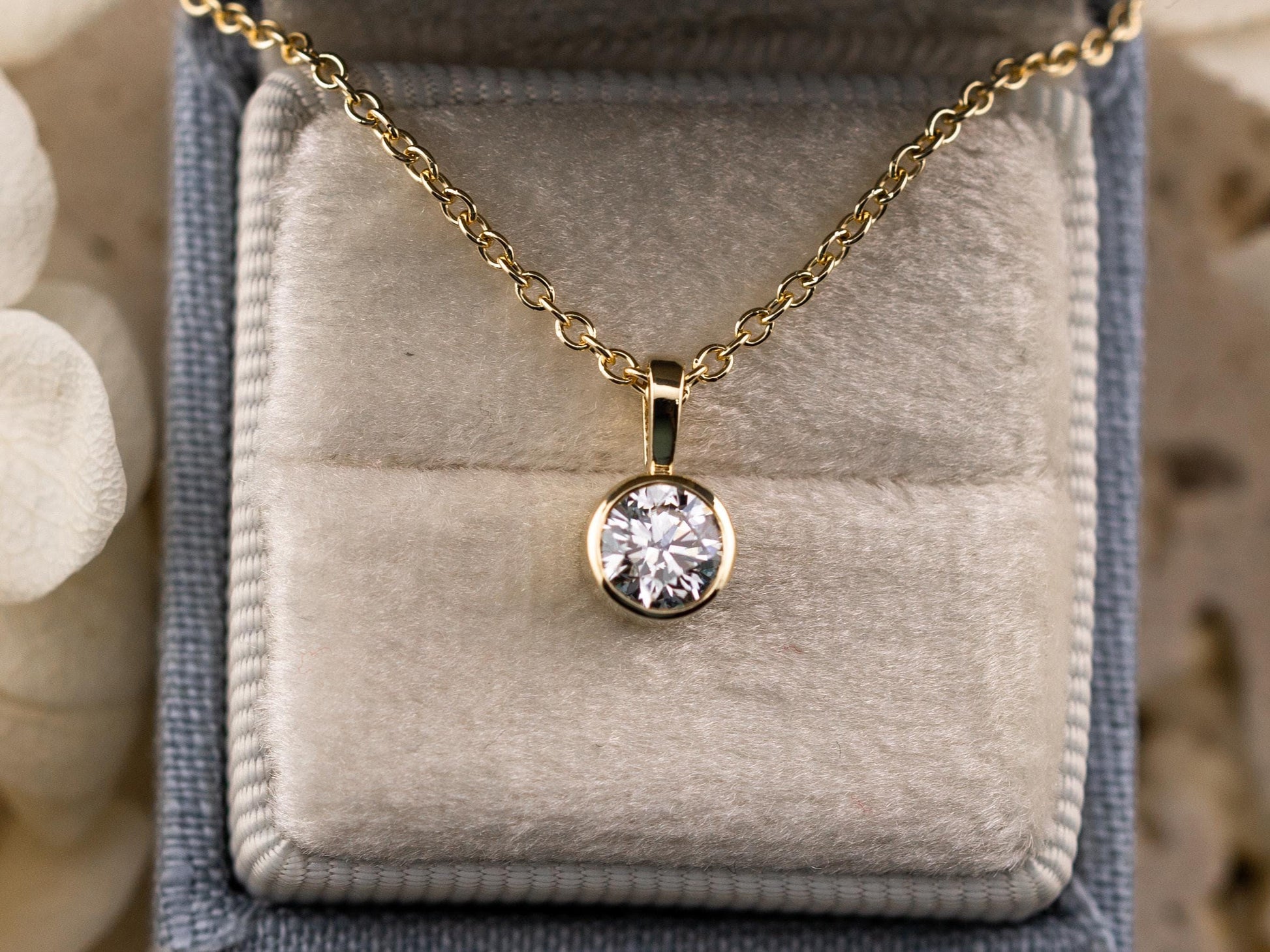 Lab diamond pendant bezel set 14k solid yellow gold necklace pendant dainty bezel necklace yellow gold, white gold, rose gold