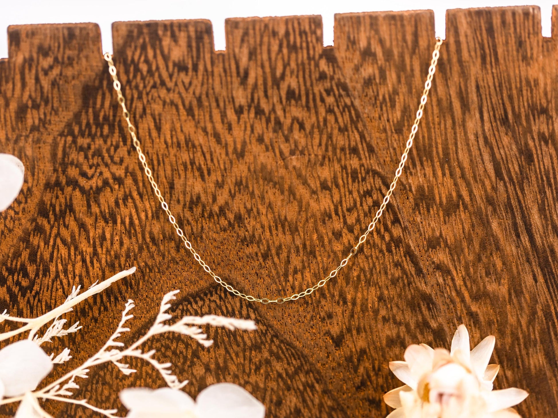 Gold Chain 1.3mm Cable Chain 14k Solid Yellow Gold