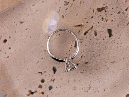 Lab diamond engagement ring round cut 14k solid gold engagement ring round cut solitaire ring 1.04ct lab grown diamond six prong, size 6.5