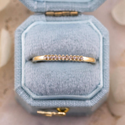 Diamond Wedding Band 14k Solid Gold Pave Band Ring