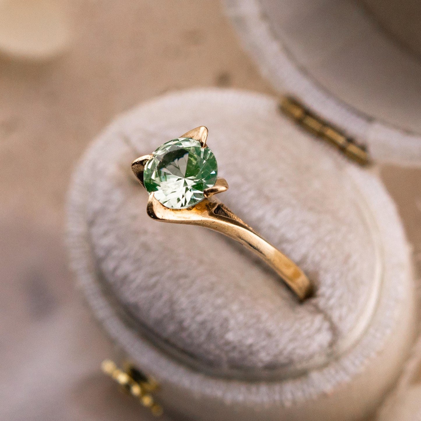 Vintage Tourmaline Ring, 10k Gold, Size 8