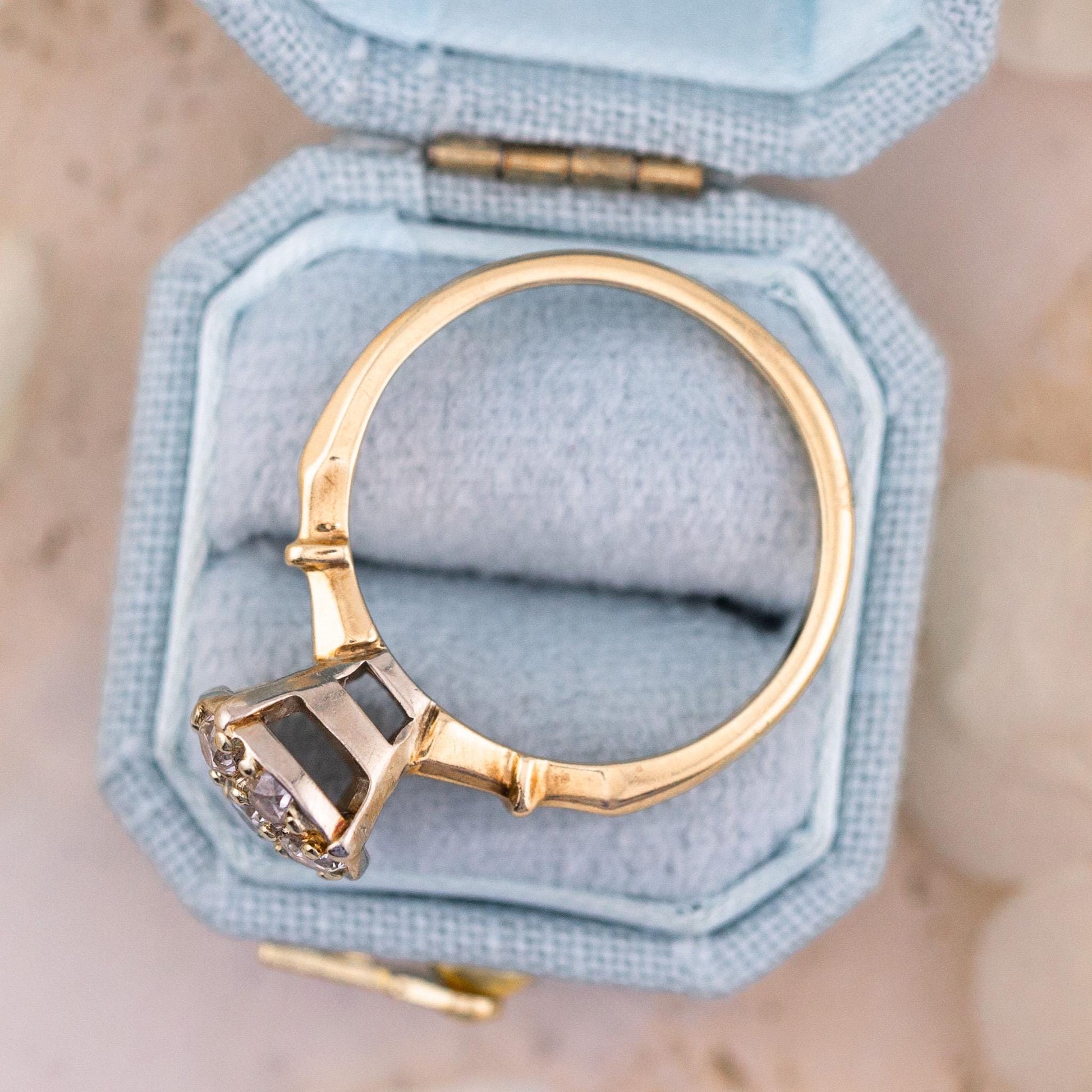 Vintage 14k Gold Diamond Ring, Old European Cut, Size 7