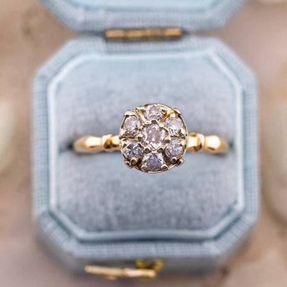 Vintage 14k Gold Diamond Ring, Old European Cut, Size 7