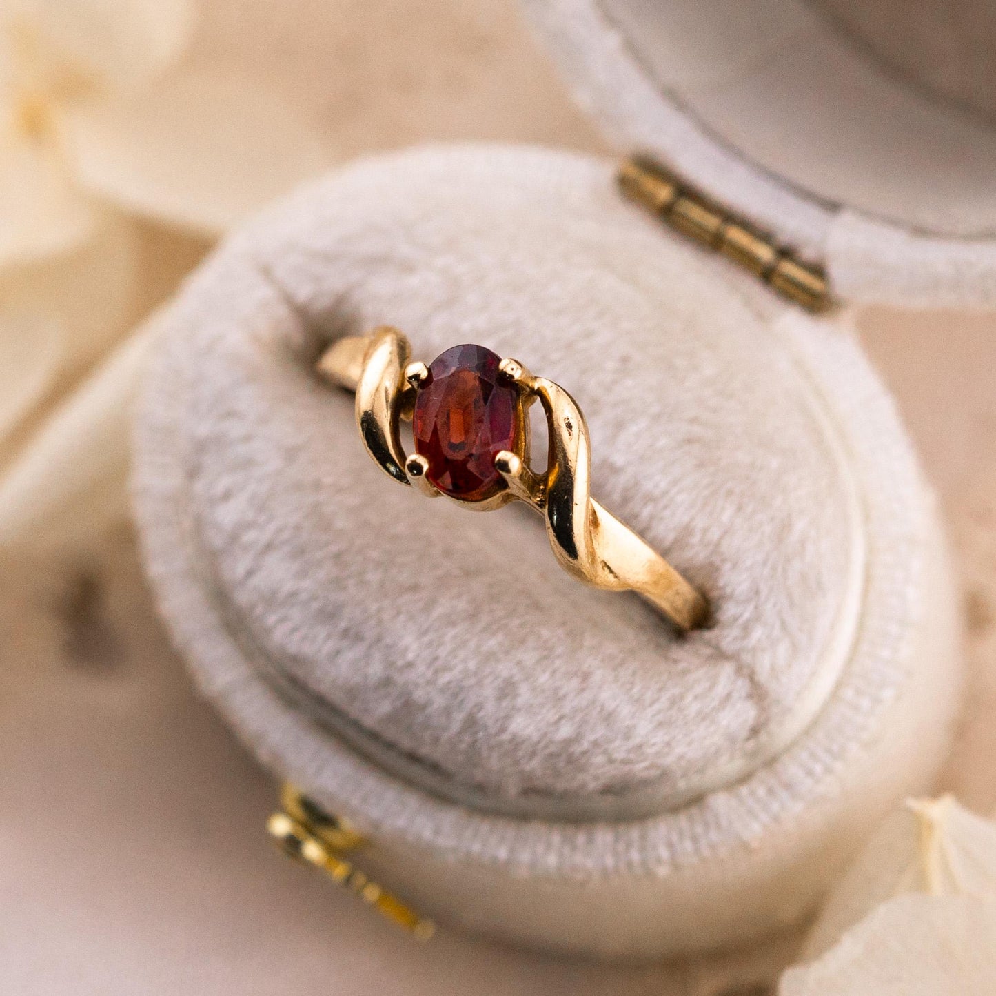 Vintage 10k Gold Garnet Ring, January Birthstone, Size 6