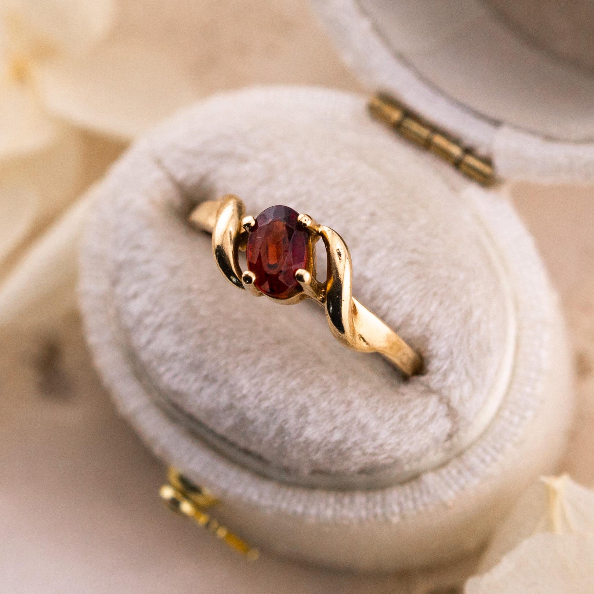 Vintage 10k Gold Garnet Ring, January Birthstone, Size 6