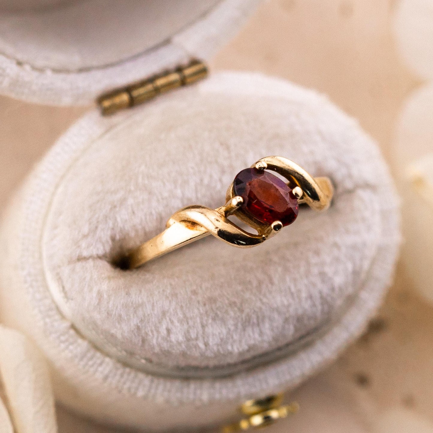 Vintage 10k Gold Garnet Ring, January Birthstone, Size 6