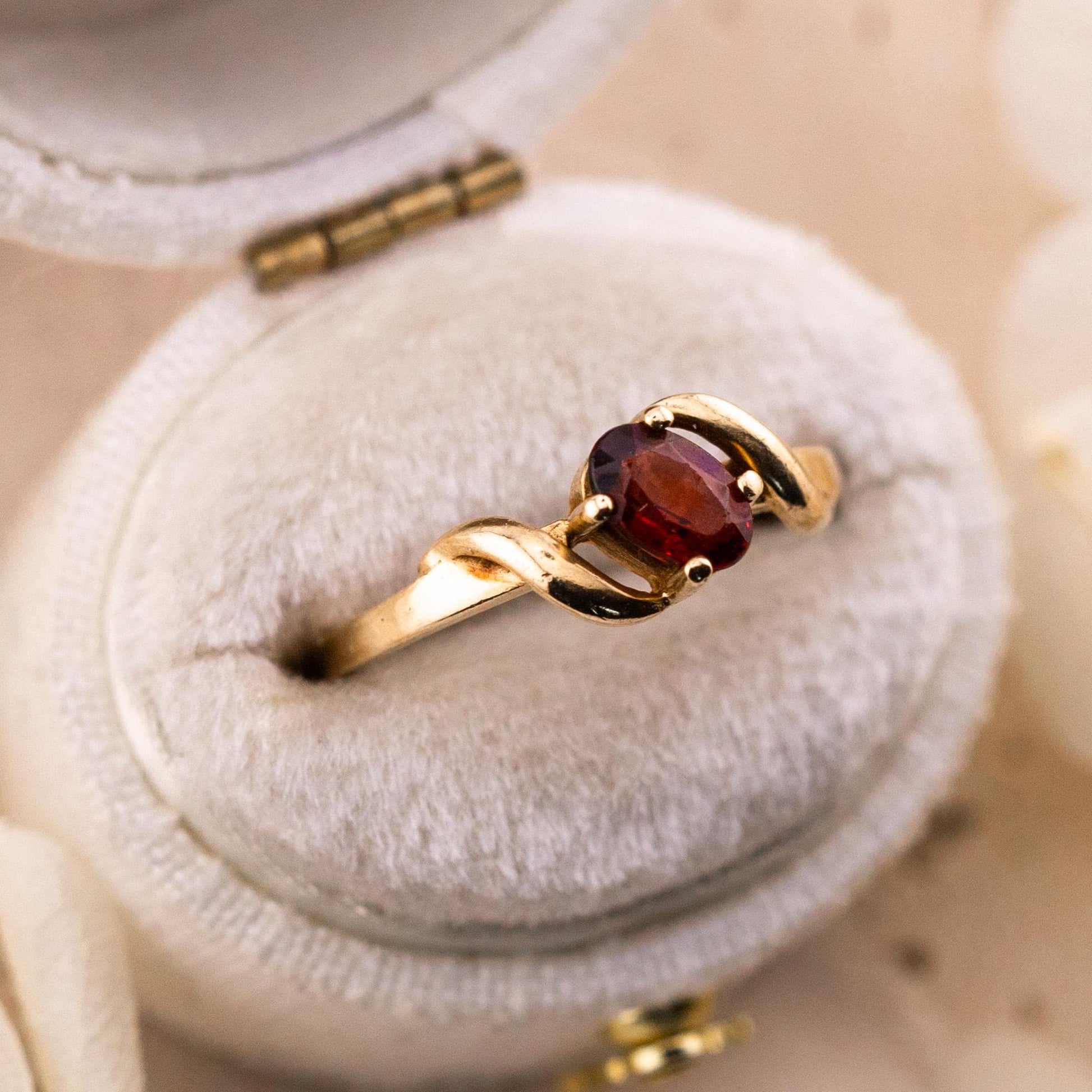 Vintage 10k Gold Garnet Ring, January Birthstone, Size 6