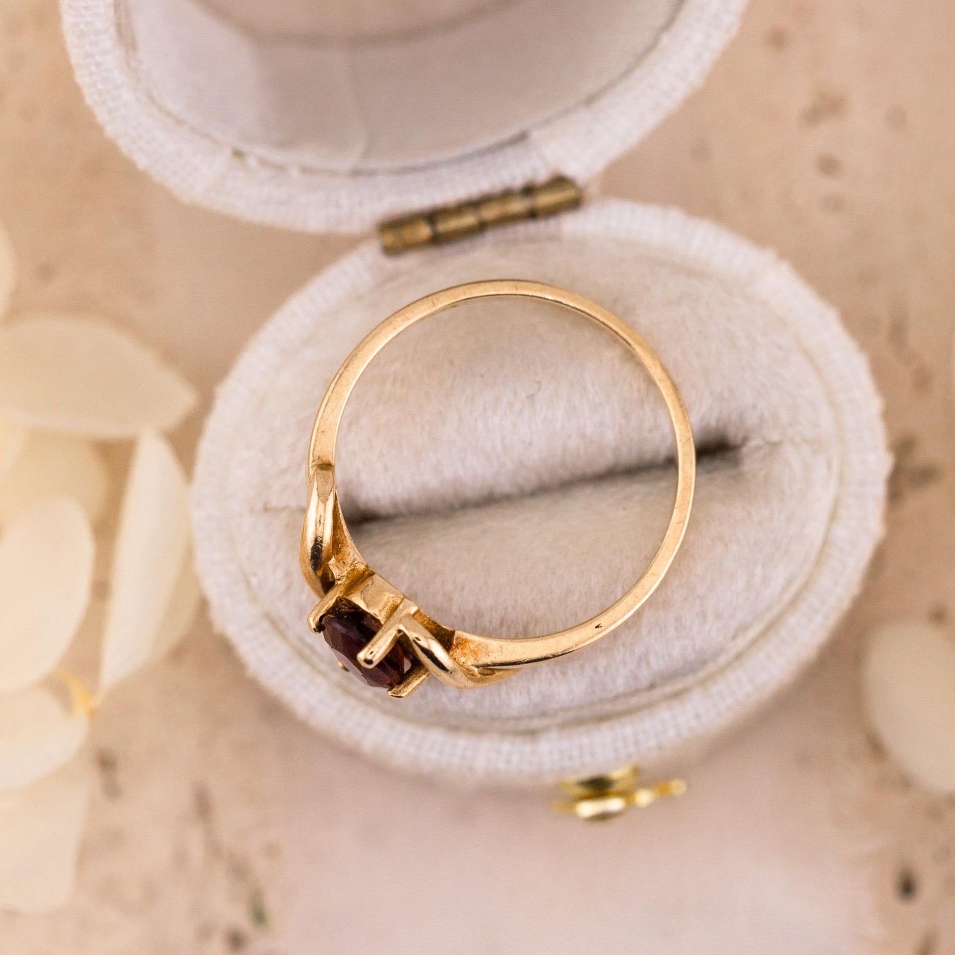Vintage 10k Gold Garnet Ring, January Birthstone, Size 6