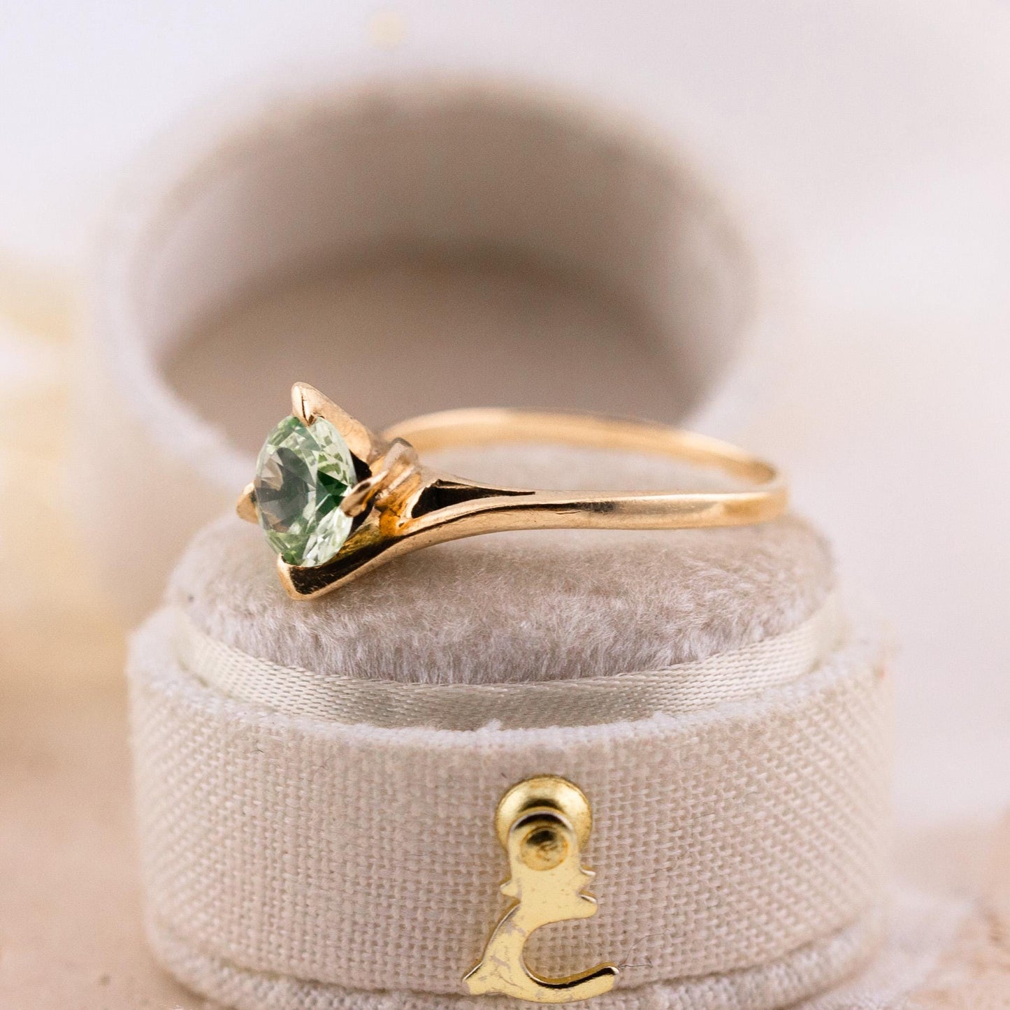 Vintage Tourmaline Ring, 10k Gold, Size 8