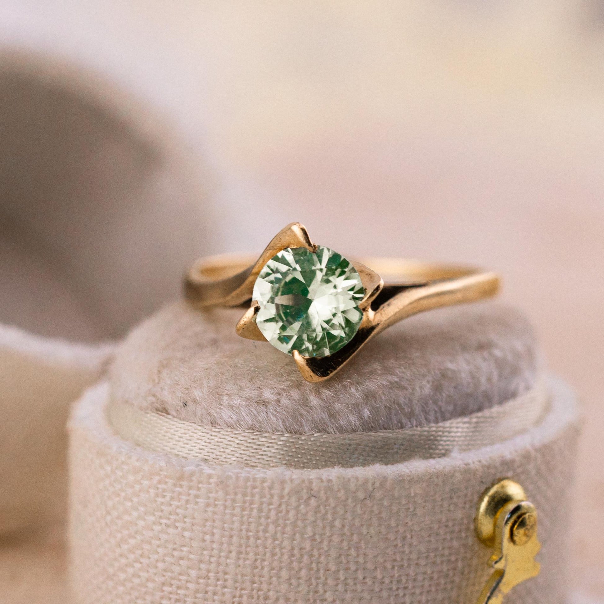 Vintage Tourmaline Ring, 10k Gold, Size 8
