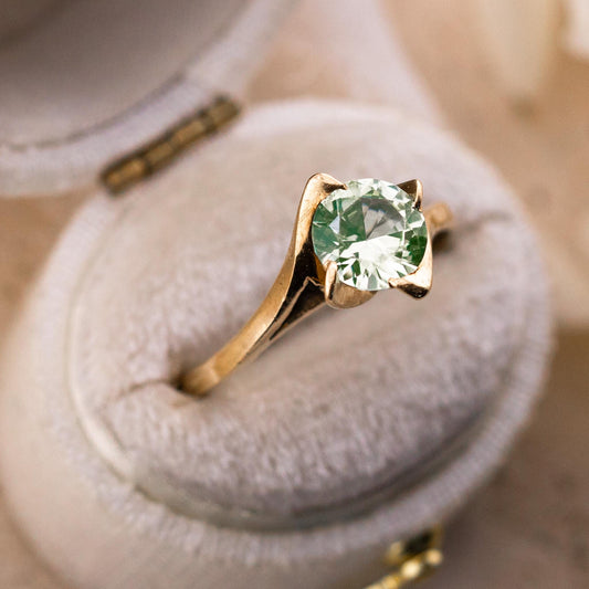 Vintage Tourmaline Ring, 10k Gold, Size 8