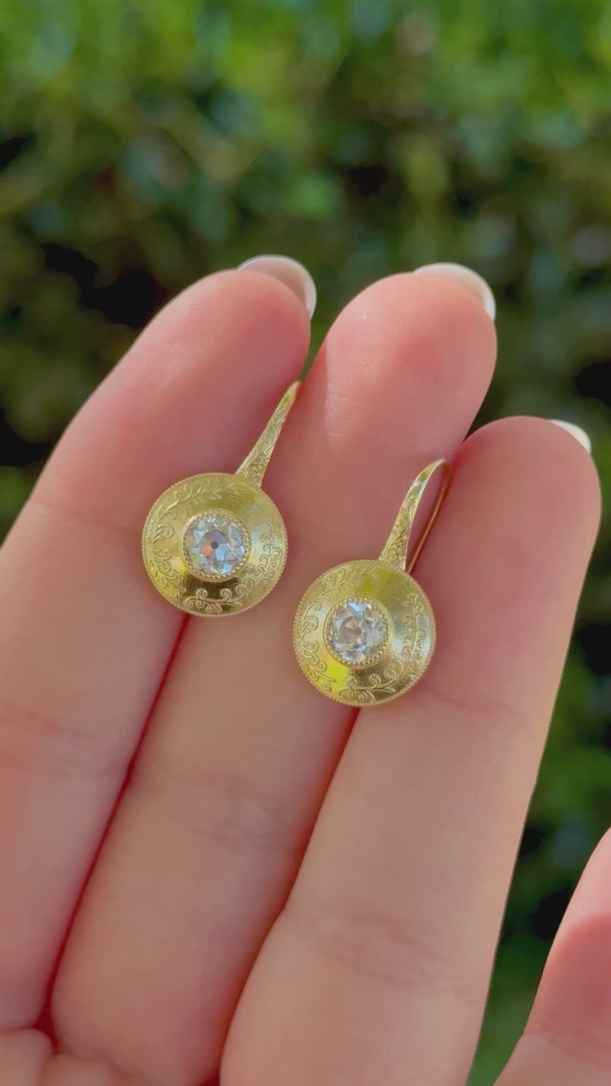 Video of the Simone 1.20cttw old European cut drop earrings