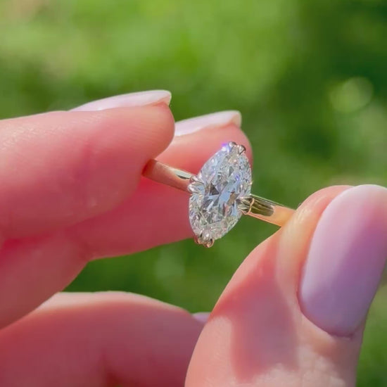 Video of the Vera 2.01ct antique style moval lab diamond ring