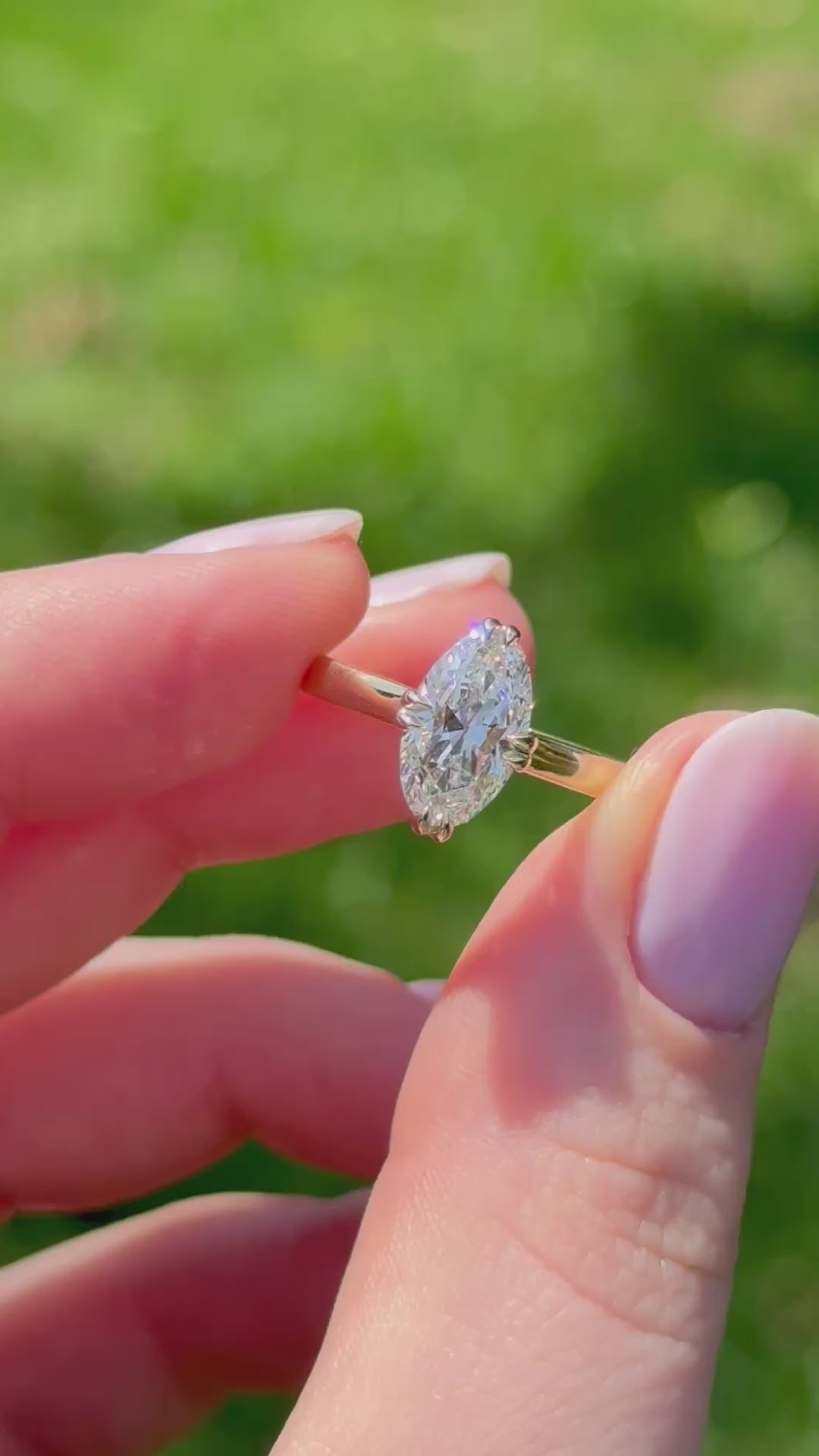 Video of the Vera 2.01ct antique style moval lab diamond ring