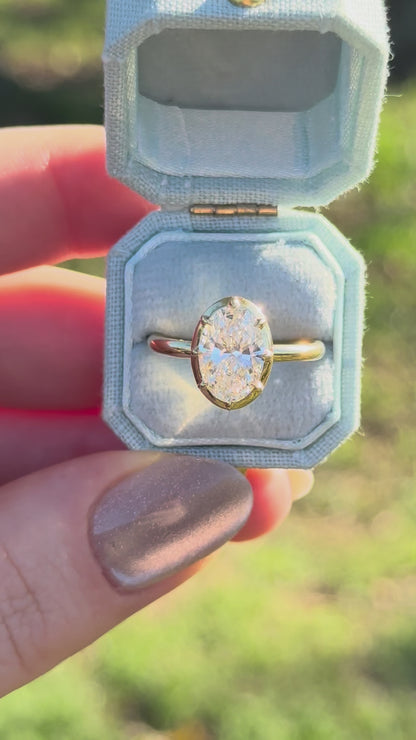 2.04ct Oval Lab Diamond Collet Ring – Clara