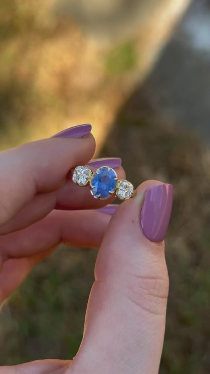 Sapphire three stone ring