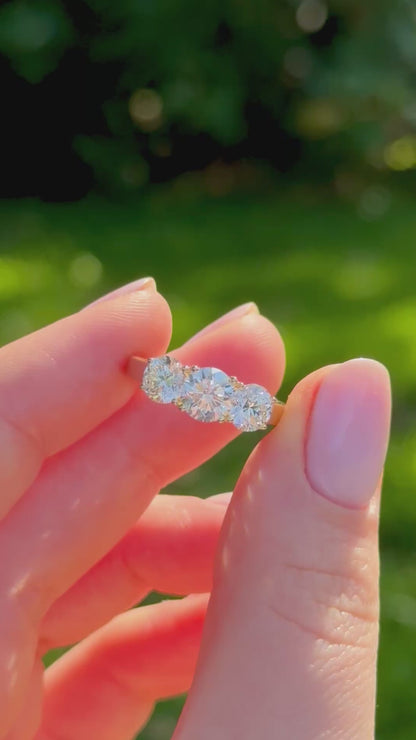 2.50ctw Round Lab Diamond Three Stone Ring
