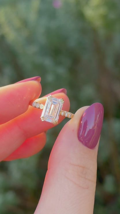 3.06ct Emerald Cut Lab Diamond Engagement Ring – Celeste