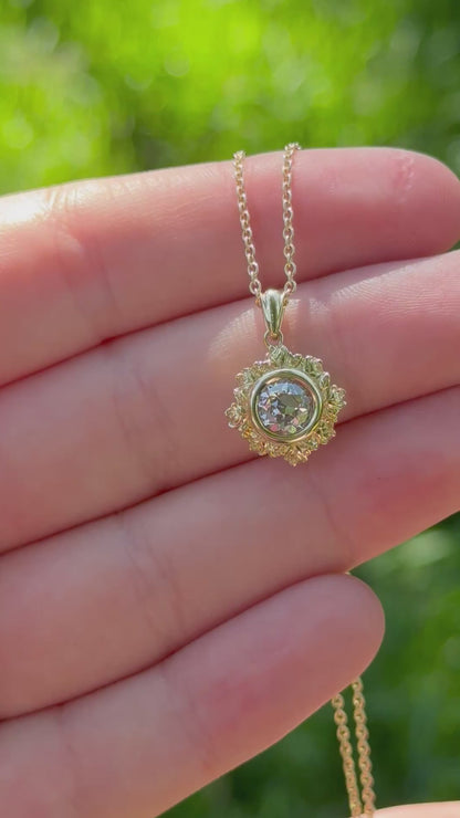 1.22ct Old European Cut Lab Diamond Pendant - Rosette