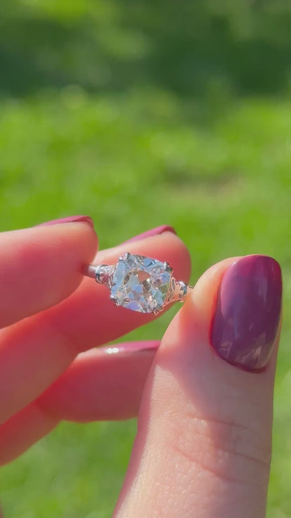 2.76ct Old Mine Cut Lab Diamond Solitaire Ring – Belle